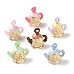 Alloy Enamel Pendants, Teapot Charms, Mixed Color, 15x16x9.5mm, Hole: 1.2mm(AL-CBAEAA8-03)