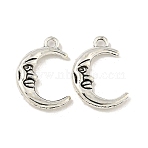 Alloy Pendants, Cadmium Free & Lead Free, Moon, Antique Silver, 21x15x4mm, hole: 2mm(X-PALLOY-2461-AS-LF)