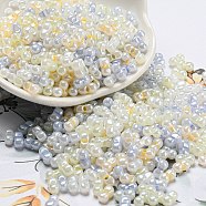 Glass Seed Beads, Opaque Colours Luster, Peanut, Colorful, 6x3x3mm, Hole: 1.2mm, about 6250pcs/pound(SEED-K009-02B-21)