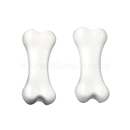 Alloy Beads, Bone, Matte Silver Color, 9x20x6.5mm, Hole: 2.5mm(FIND-B038-17MS)