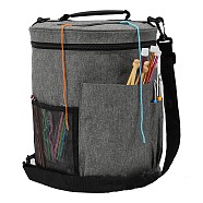Oxford Cloth Drum Yarn Storage Bags, for Portable Knitting & Crochet Organizer, Gray, 28x33cm(SENE-PW0017-07B)