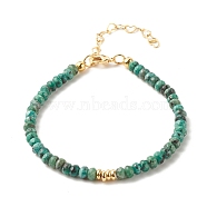 Natural Malaysia Jade(Dyed) Beaded Bracelets for Women or Men, with Golden Tone Brass Findings, Dark Cyan, 7-1/4 inch(18.5cm), 4mm(BJEW-JB07791-05)