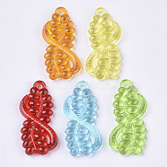 Transparent Acrylic Pendants, Dyed, Leaf, Mixed Color, 41.5x19x5mm, Hole: 3mm(X-TACR-T015-123)