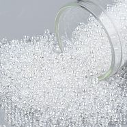 TOHO Round Seed Beads, Japanese Seed Beads, (101) Crystal Transparent Luster, 11/0, 2.2mm, Hole: 0.8mm, about 5555pcs/50g(SEED-XTR11-0101)