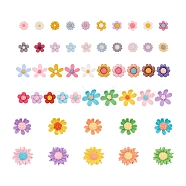 Craftdady 200Pcs 10 Style Opaque Resin Cabochons, Flower, Mixed Color, 20pcs/style(RESI-CD0001-09)