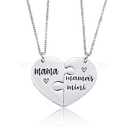 Personalized Titanium Heart Puzzle Necklace Set for Family and Friends(CZ0468)