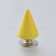 Zinc Alloy Rivets, For DIY Leather Craft, Cone, Yellow, 9.5x7mm(PALLOY-WH0026-03C)