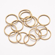 Brass Link Rings, Raw(Unplated), Nickel Free, about 14mm in diameter, 0.9mm thick, hole: 12mm(EC1203-1)