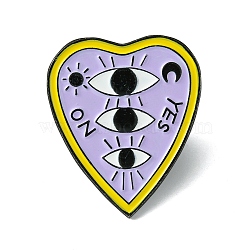 Zinc Alloy Brooches, Enamel Pins, Black, Heart, 30x25.5x1.5mm(JEWB-O015-02D)