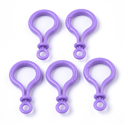 Opaque Solid Color Bulb Shaped Plastic Push Gate Snap Keychain Clasp Findings, Dark Orchid, 57.5x32x12mm, Hole: 6mm(KY-T021-01H)