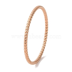 Ion Plating(IP) 304 Stainless Steel Bangles for Women, Rose Gold, Inner Diameter: 2-1/2 inch(6.2cm)(BJEW-B104-28RG)