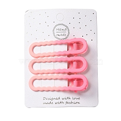 Spray Painted Iron Alligator Hair Clips for Girls, Pink, 16x59x12mm, 3pcs/card(PHAR-A011-01E)