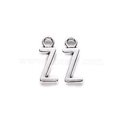 Tibetan Style Alloy Pendants, Cadmium Free & Lead Free, Letter.Z, Z: 16x6x2mm, Hole: 2mm, about 1470pcs/1000g(TIBE-S108-108Z-AS-RS)