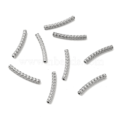 Textured 304 Stainless Steel Tube Beads, Stainless Steel Color, 25x4.5x3mm, Hole: 1.5mm(STAS-P319-41P)