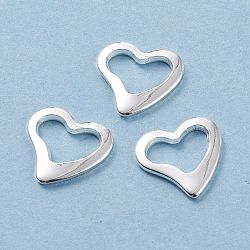 201 Stainless Steel Linking Rings, Heart, Silver, 14.5x15x1.5mm, Inner Size: 11x6mm(STAS-F192-010S)