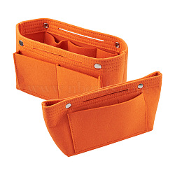 Felt Tarp Zip Cosmetic Pouches, Rectangle, Dark Orange, 15.1x31x2.6cm, Unfold: 15.1x22x9.4mm(GN-TAC0001-05C)