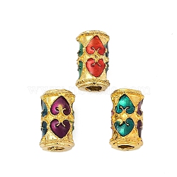 Alloy Enamel Beads, Rack Plating, Column, Golden, 11.5x6.5mm, Hole: 3mm(FIND-A049-11G)