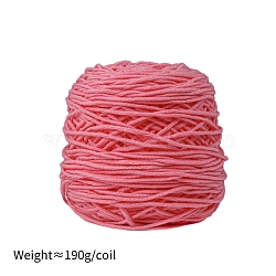 190g 8-Ply Milk Cotton Yarn for Tufting Gun Rugs, Amigurumi Yarn, Crochet Yarn, for Sweater Hat Socks Baby Blankets, Pale Violet Red, 5mm(PW-WG89703-72)