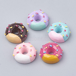 Resin Cabochons, Donut, Imitation Food, Mixed Color, 21x9mm(X-CRES-N016-31)