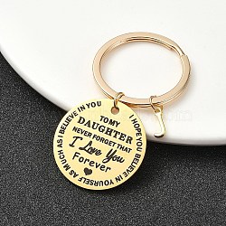 Valentine's Day Brass & 201 Stainless Steel Keychain, with Alloy Rings, Letter J, 6.2cm(KEYC-YW00097-10)