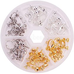 Brass Screw Clip Earring Converter, Spiral Ear Clip, for Non-pierced Ears, Mixed Color, 17x13.5x5mm, Hole: 1.2mm(KK-PH0021-02M)