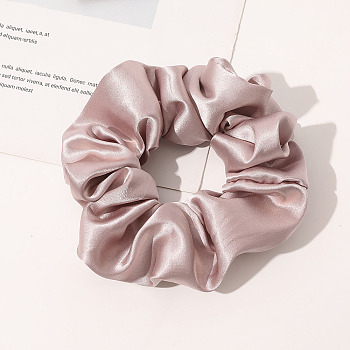 Satin Face Elastic Hair Accessories, for Girls or Women, Scrunchie/Scrunchy Hair Ties, Rosy Brown, 120mm