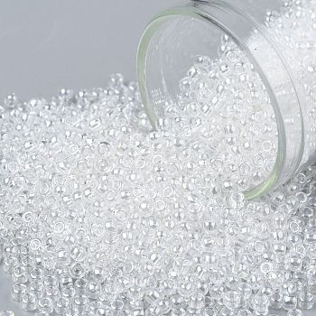 TOHO Round Seed Beads, Japanese Seed Beads, (101) Crystal Transparent Luster, 11/0, 2.2mm, Hole: 0.8mm, about 5555pcs/50g
