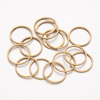 Brass Link Rings, Raw(Unplated), Nickel Free, about 14mm in diameter, 0.9mm thick, hole: 12mm