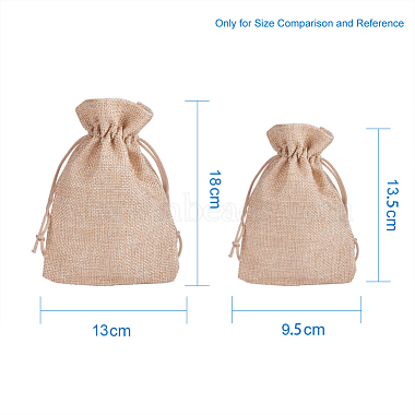 Bolsas de embalaje de arpillera de élite pandahall mochilas saco(ABAG-PH0001-14x10cm-05)-4
