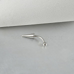 Cone 304 Stainless Steel Eyebrow Curved Barbell Rings with Spikes End, Cartilage Earrings, Stainless Steel Color, 8mm, Pin: 1.2mm(WG9938B-07)
