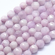 Natural Purple Kunzite Beads Strands, Faceted, Star Cut Round Beads, Round, 9mm, Hole: 1mm, about 42pcs/strand, 15.35 inch(39cm)(G-D0013-41)