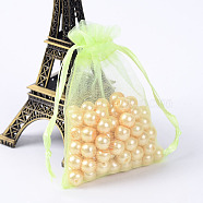 Organza Gift Bags with Drawstring, Jewelry Pouches, Wedding Party Christmas Favor Gift Bags, Light Green, 9x7cm(OP-R016-7x9cm-11)