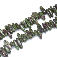 Natural Ruby in Zoisite Beads Strands, Chip, 10~30x5~10x3~9mm, Hole: 1mm, about 65~85pcs/strand, 14.9 inch(G-S312-28)