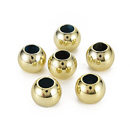 UV Plating  Acrylic Beads, Rondelle, Gold, 14x11.5mm, Hole: 7mm(PACR-T005-12A)