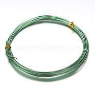 Round Aluminum Wire, Bendable Metal Craft Wire, for Beading Jewelry Craft Making, Green, 12 Gauge, 2mm, 10m/roll(32.8 Feet/roll)(AW-D009-2mm-10m-25)
