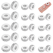 60Pcs 3 Styles 201 Stainless Steel Spacer Beads, Flat Round with Diamond Texture, Stainless Steel Color, 5~8x2mm, Hole: 2mm, 20pcs/style(STAS-UN0038-03)