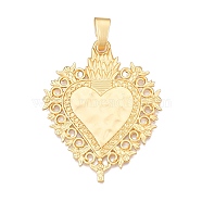 Rack Plating Alloy Big Pendants, Lead Free & Nickel Free & Cadmium Free, Heart with Angel, Matte Gold Color, 69x55x2.5mm, Hole: 11.5x7mm(FIND-N005-56G)