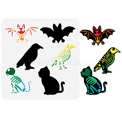 PET Hollow Out Drawing Painting Stencils, for DIY Scrapbook, Photo Album, Animal Pattern, 30x30cm(DIY-WH0391-0439)