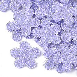 Non Woven Fabric Costume Accessories, with Plastic and Resin Rhinestones, Hair Findings Accessories, Flower, Lilac, 36x37x3.5mm(FIND-T063-006B-08)
