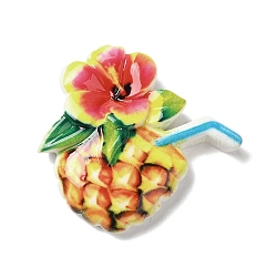 Cartoon Tribe Theme Opaque Resin Decoden Cabochons, Pineapple, 27.5x30x6mm(RESI-M043-01I)