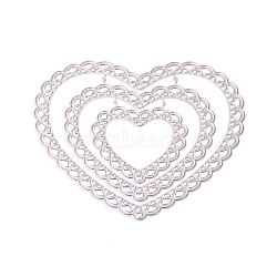 Heart Frame Carbon Steel Cutting Dies Stencils, for DIY Scrapbooking/Photo Album, Decorative Embossing DIY Paper Card, Matte Platinum Color, 113x100x0.8mm(DIY-M011-22)