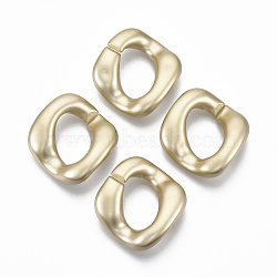 Spray Painted CCB Plastic Linking Rings, Quick Link Connectors, For Jewelry Curb Chains Making, Twist, Gold, 32x29.5x7mm, Inner Diameter: 12x18mm(CCB-R104-04C-02)