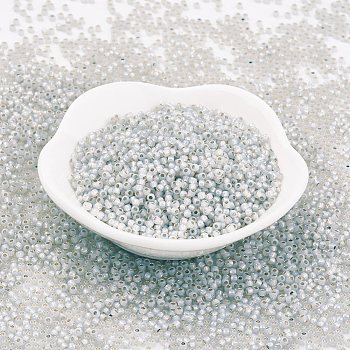 TOHO Japanese Seed Beads, Round, 11/0 , (2101) Silver Lined Grey Opal, 2x1.5mm, Hole: 0.5mm, about 42000pcs/pound