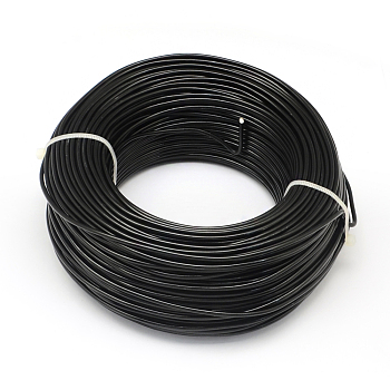Round Aluminum Wire, Flexible Craft Wire, for Beading Jewelry Doll Craft Making, Black, 22 Gauge, 0.6mm, 280m/250g(918.6 Feet/250g)