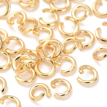 Brass Open Jump Rings, Round, Cadmium Free & Lead Free, Real 24K Gold Plated, 7x0.8mm, Inner Diameter: 5.5mm, 20 Gauge