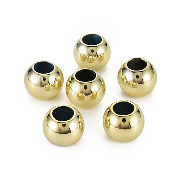 UV Plating  Acrylic Beads, Rondelle, Gold, 14x11.5mm, Hole: 7mm
