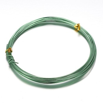 Round Aluminum Wire, Bendable Metal Craft Wire, for Beading Jewelry Craft Making, Green, 12 Gauge, 2mm, 10m/roll(32.8 Feet/roll)