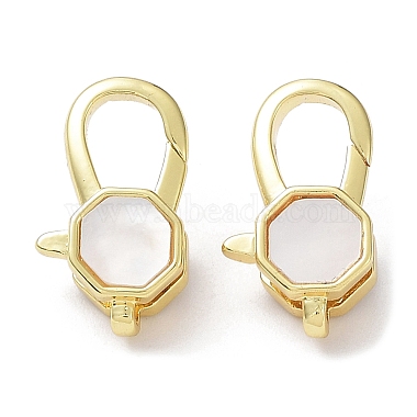 Real 18K Gold Plated Octagon Brass Lobster Claw Clasps