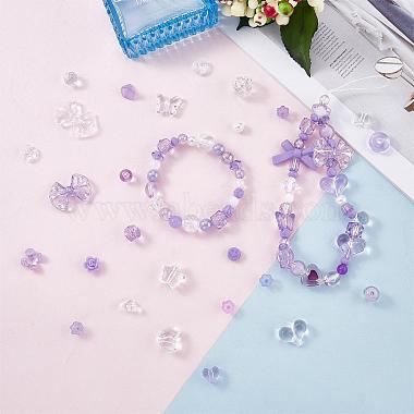 150 Pieces Random Rose Acrylic Beads Bear Pastel Spacer Beads Butterfly Loose Beads for Jewelry Keychain Phone Lanyard Making(JX543J)-5