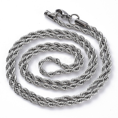 304 colliers de chaîne de corde en acier inoxydable pour hommes femmes(NJEW-T012-03-66-S-01)-2